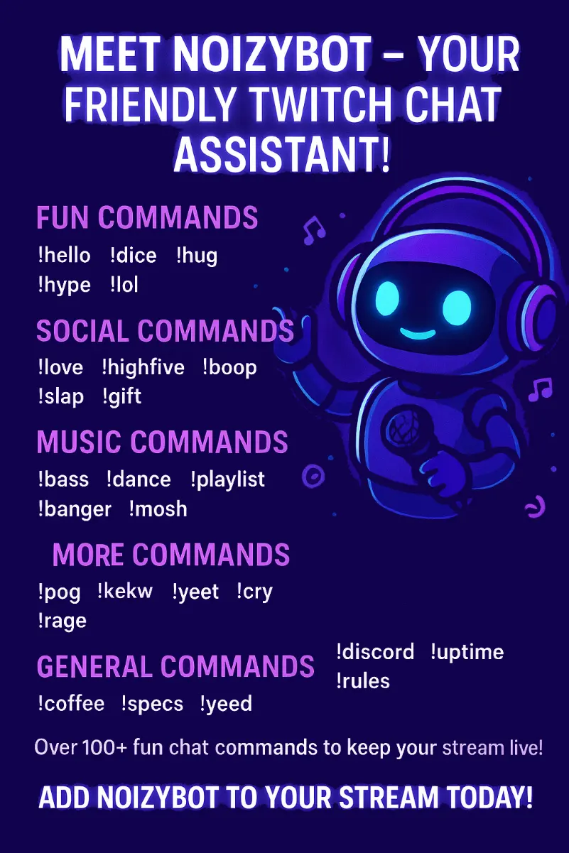 NoizyBot mobile interface mockup
